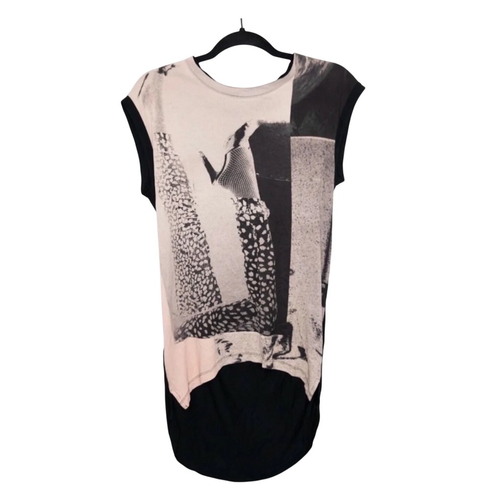 AllSaints Paradiso High Low Tunic Tee Graphic Edgy Pretty Little Liars TV